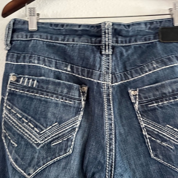 Buckle Black Jeans Distressed Denim Three Fit 34X32 Fade Stitching Medium Wash - Picture 5 of 16